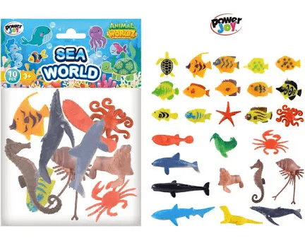 Power Joy Animal Worldz Sea World 2inches 10pieces - Marah Kids