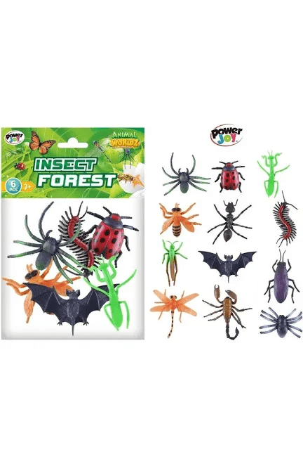 Power Joy Animal Worldz Insects 4inches 6pieces - Marah Kids