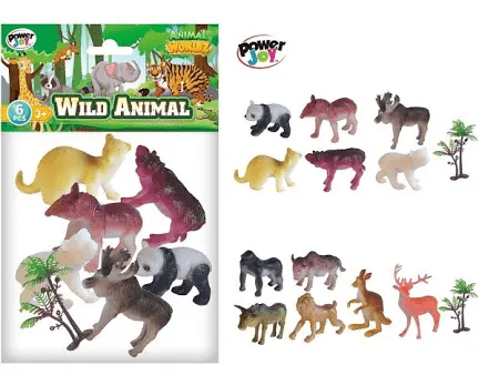 Power Joy Animal Worldz Safari Animal 6inches 4pieces - Marah Kids