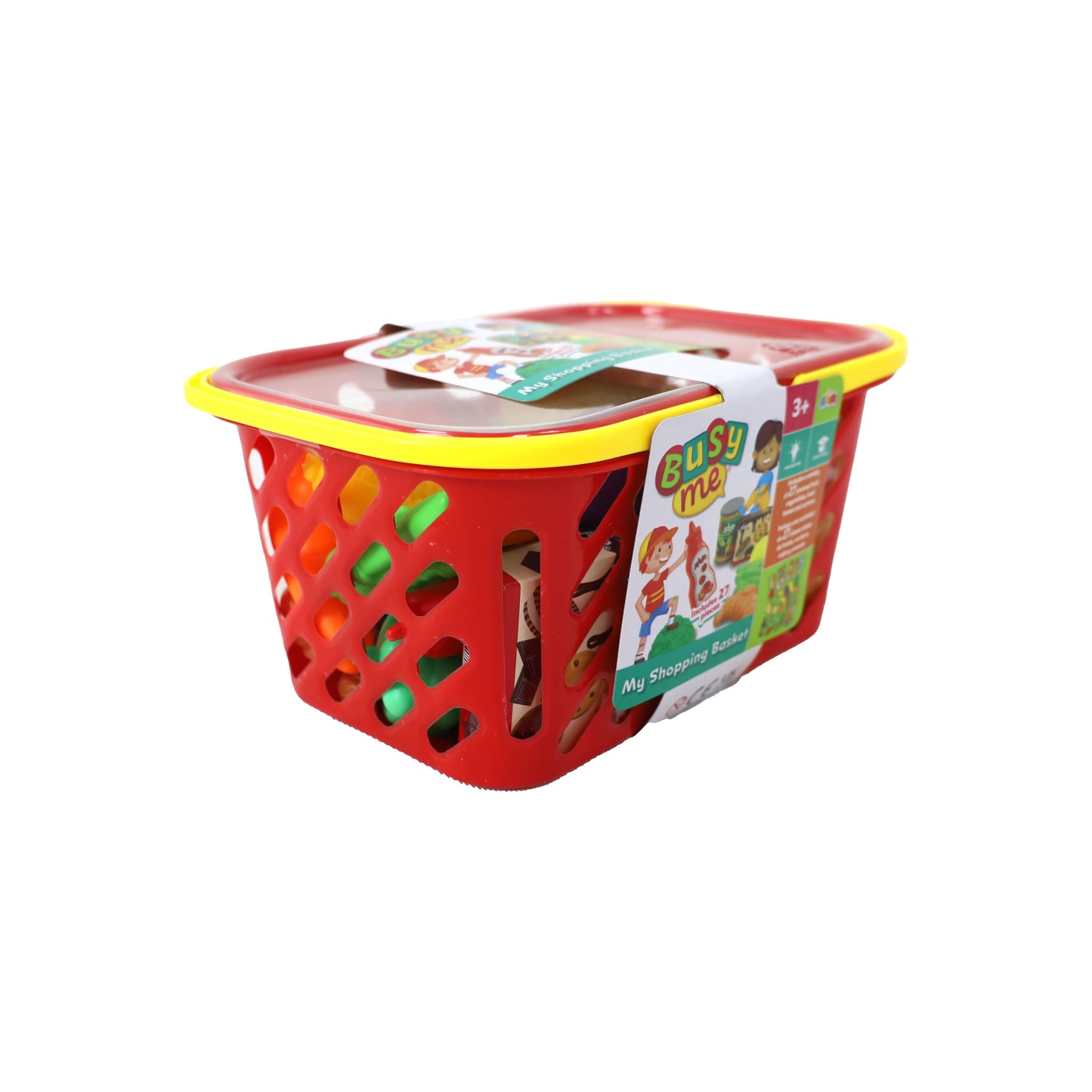 Addo Busy Me Shop Basket, Basket with Pretend Food Accessories - Fruit, Vegetables, Pretend Play Toy, Roleplay