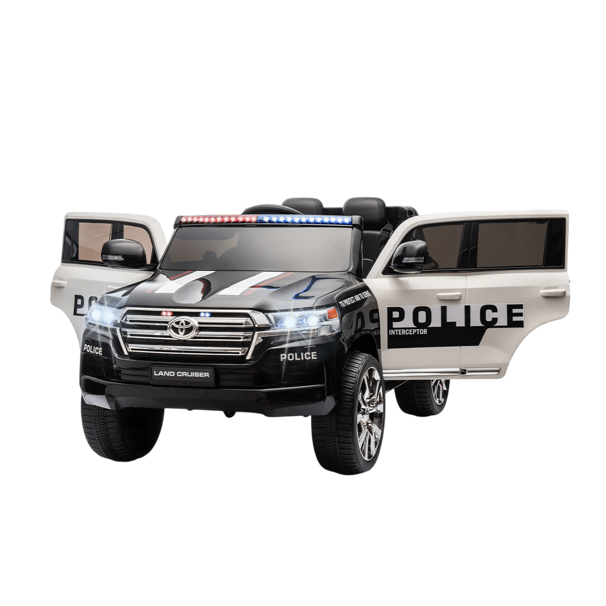 Toyota Electric Ride - on Police Car w/Remote Control - White 12V - Marah Kids
