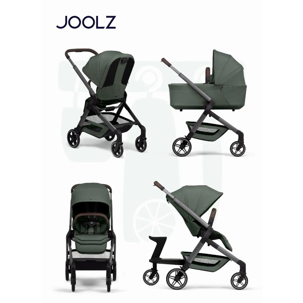 Joolz Hub2 Compact Stroller Lightweight One-Hand Fold Reversible Seat Forest Green - Marah Kids
