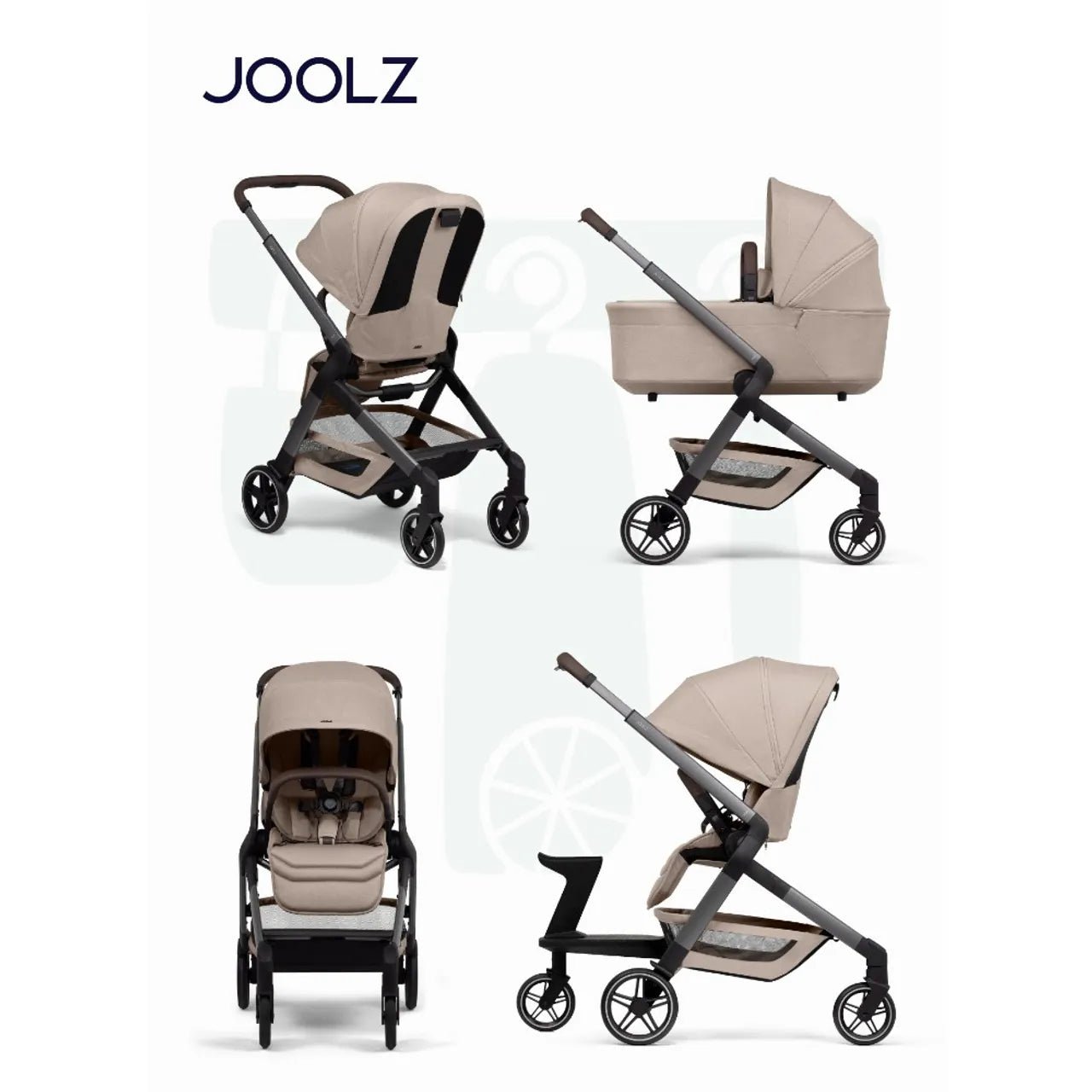 Joolz Hub2 Compact Stroller Lightweight One-Hand Fold Reversible Seat Sandy Taupe - Marah Kids