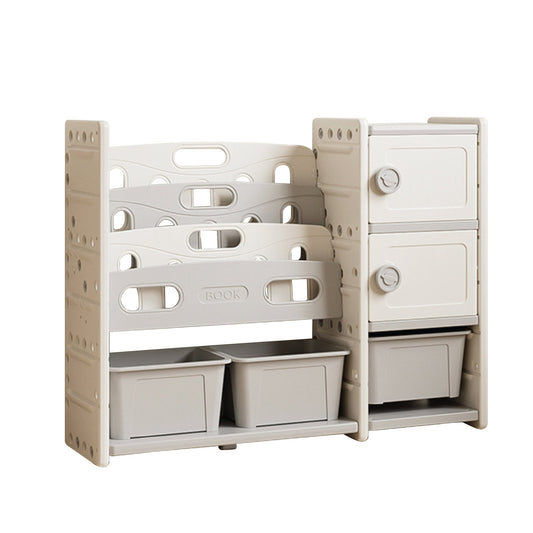 Storage Rack W/ Book Shelf - Large - Marah Kids