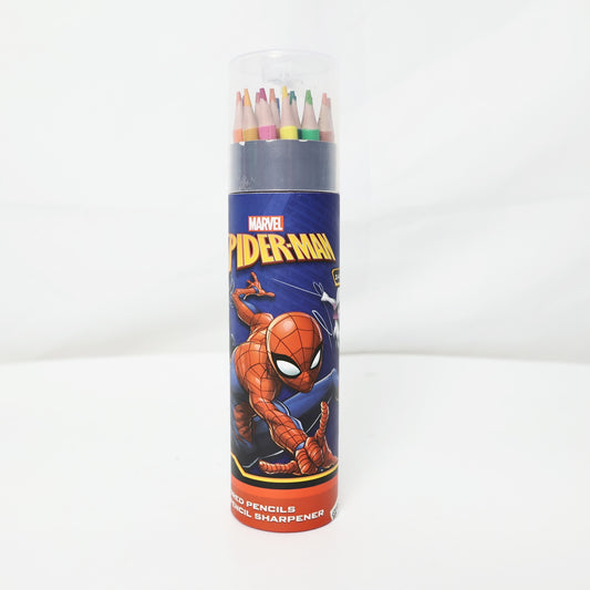DISNEY SPIDER-MAN 24 COLORED PENCILS WITH SHARPENER