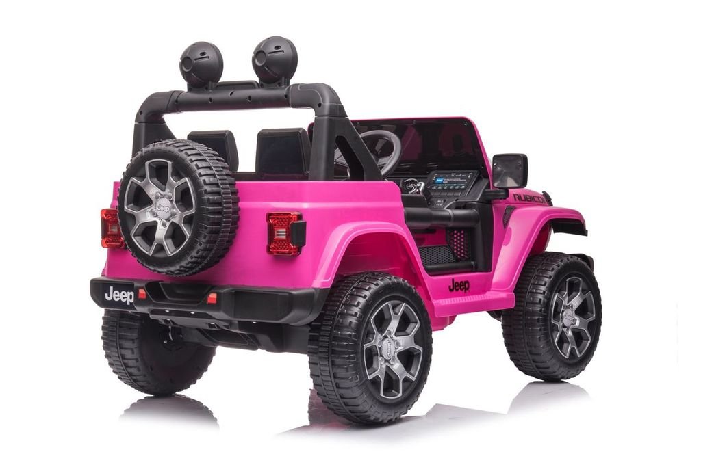 JEEP WRANGLER RUBICON 12V RIDE - ON | 4 MOTORS | EVA WHEELS | LEATHER SEAT | PINK - Marah Kids