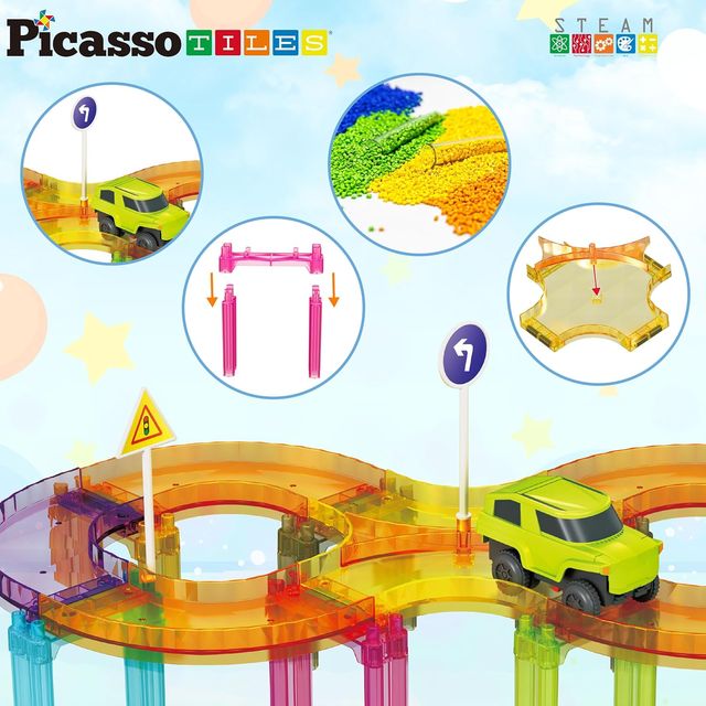 Picasso Magnetic Mini Diamond Race Track Set 40 - pieces - Marah Kids