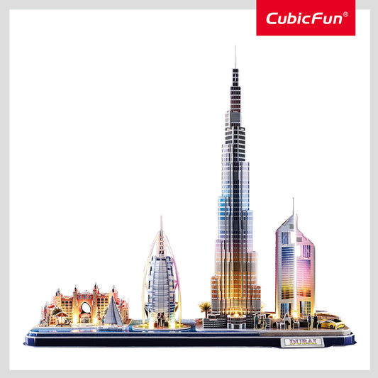 CUBIC FUN 3D PUZZLE CITYLINE DUBAI UAE 182PC BO - Marah Kids