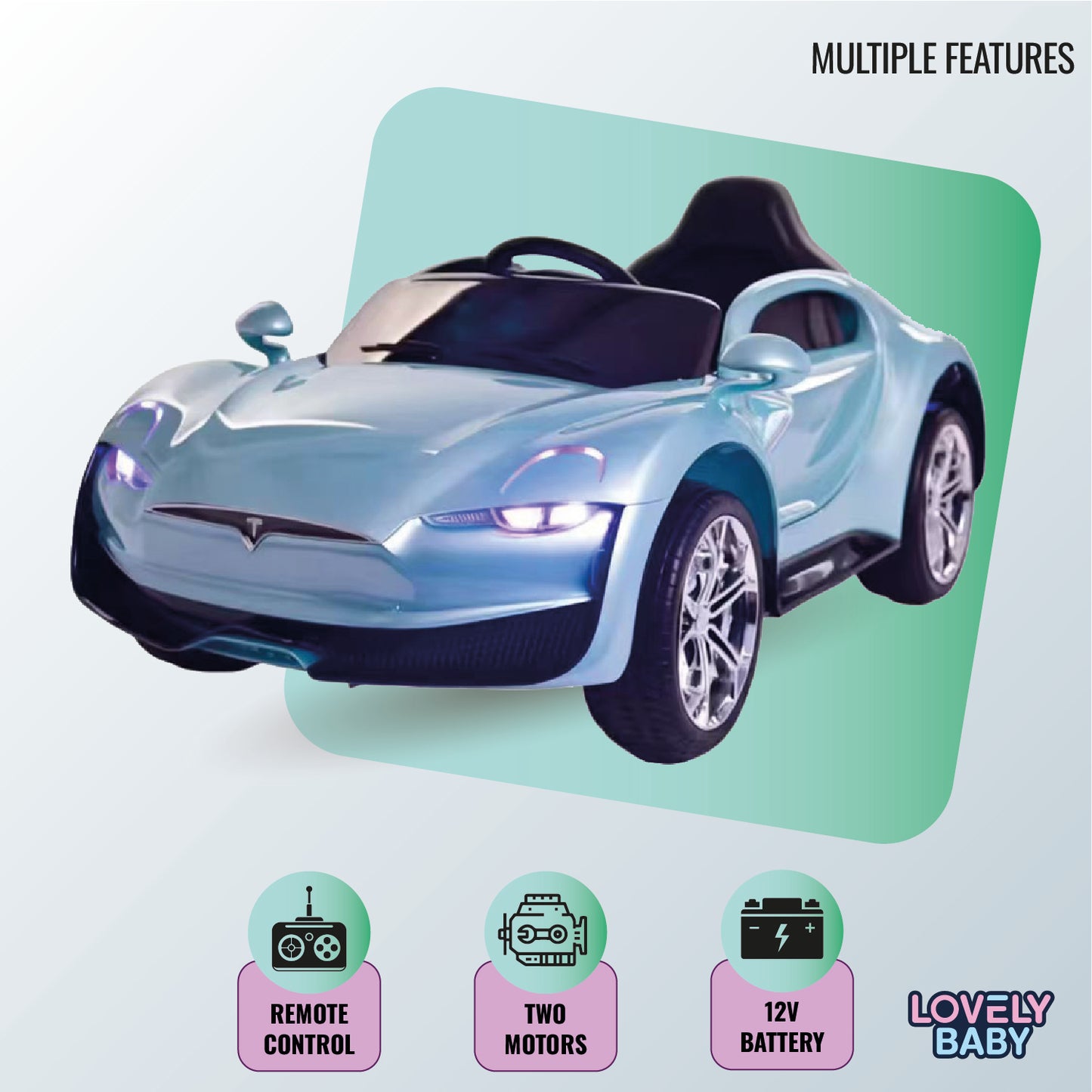 Lovely Baby Kids Powered Riding Car LB 1060DX - Blue - Marah Kids