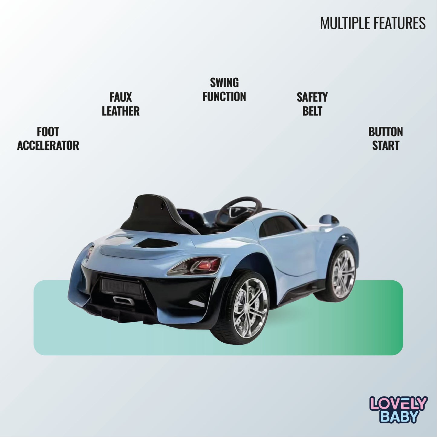 Lovely Baby Kids Powered Riding Car LB 1060DX - Blue - Marah Kids