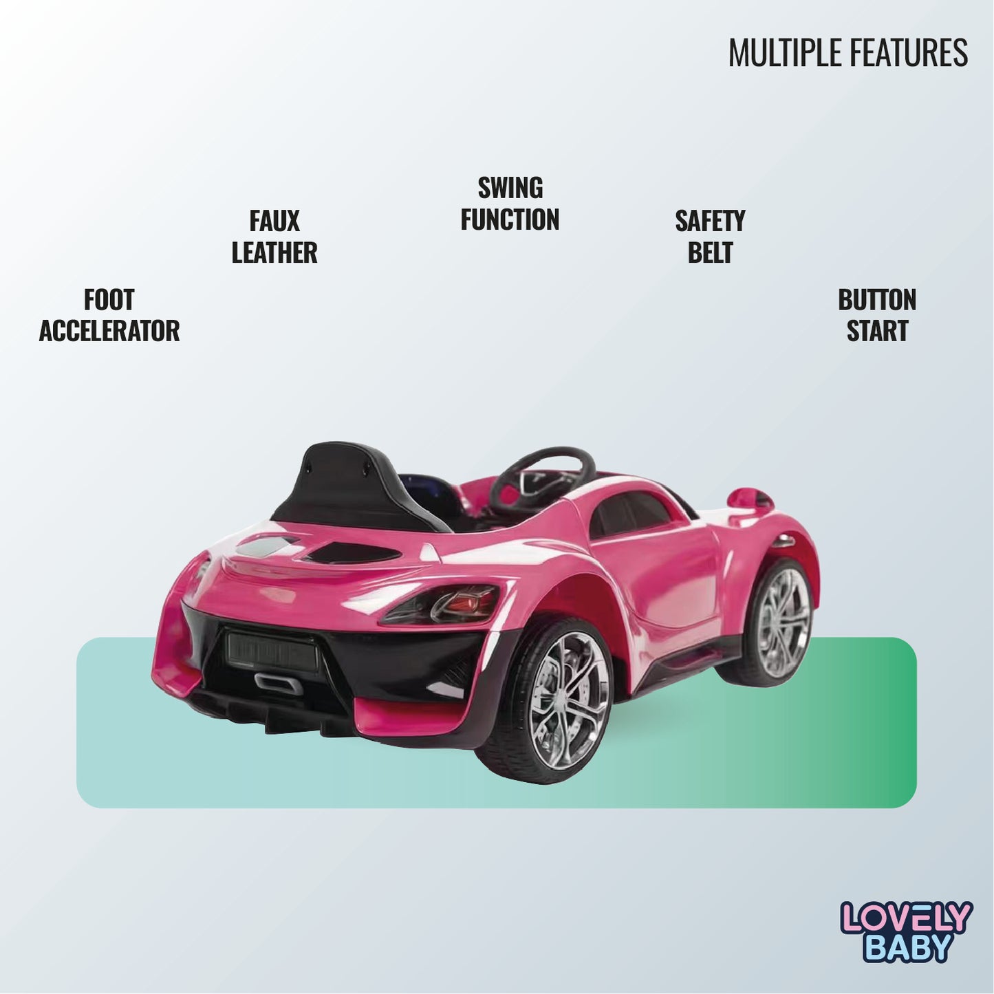 Lovely Baby Kids Powered Riding Car LB 1060DX - Pink - Marah Kids