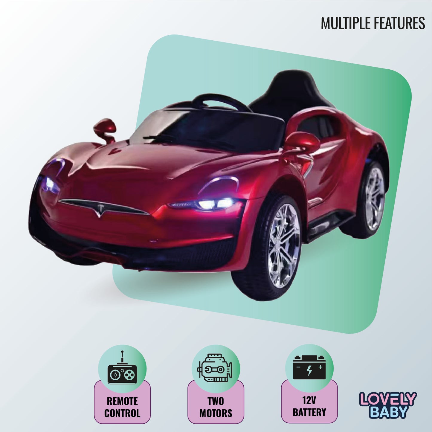 Lovely Baby Kids Powered Riding Car LB 1060DX - Red - Marah Kids