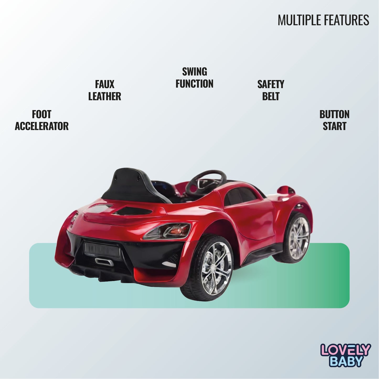 Lovely Baby Kids Powered Riding Car LB 1060DX - Red - Marah Kids