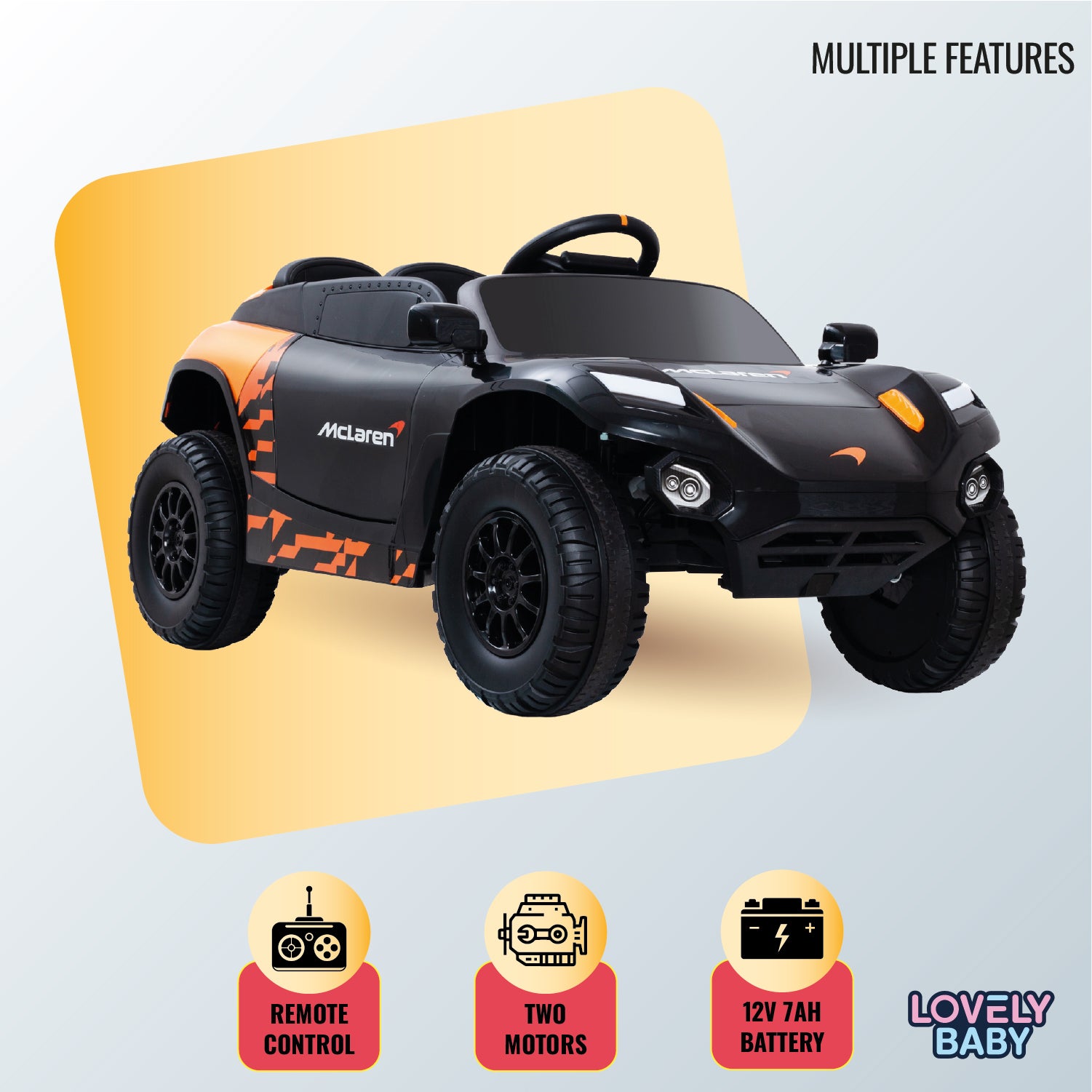 McLaren Kids Powered Riding Licensed Car - Black - Marah Kids