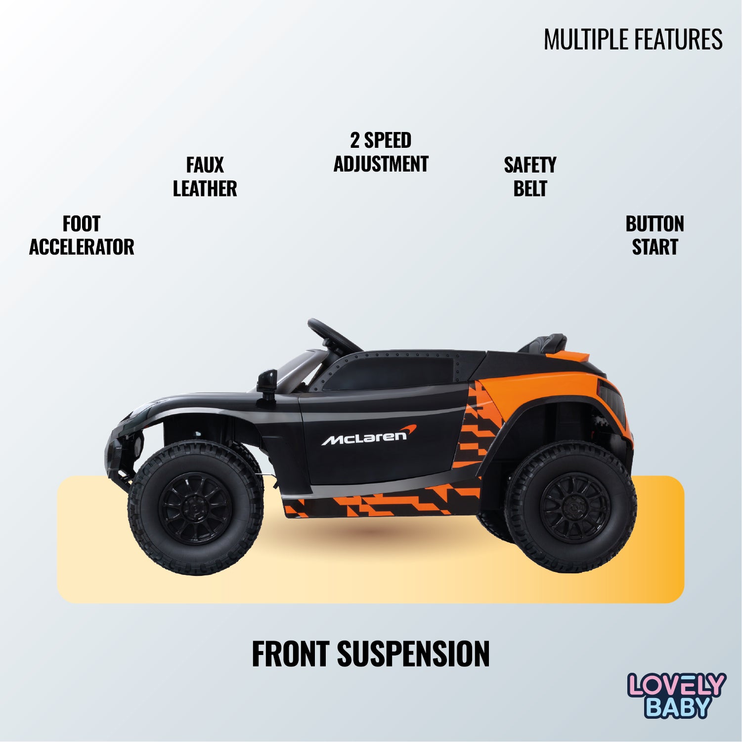 McLaren Kids Powered Riding Licensed Car - Black - Marah Kids