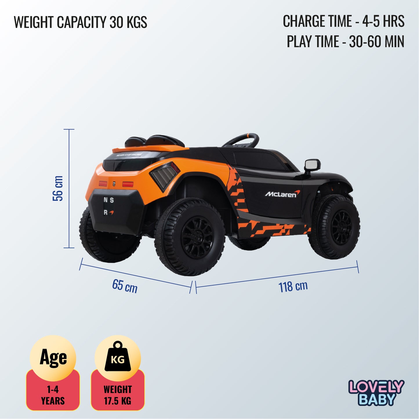 McLaren Kids Powered Riding Licensed Car - Black - Marah Kids