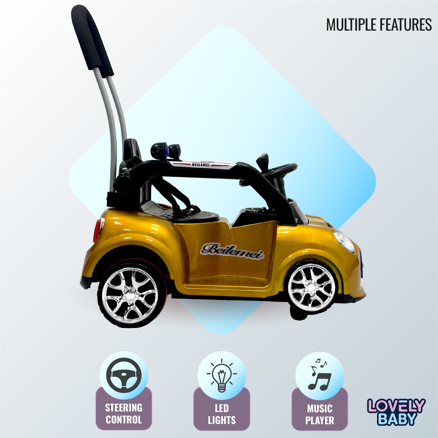Lovely Baby 6V Battery Powered Kids Ride On - Yellow - Marah Kids