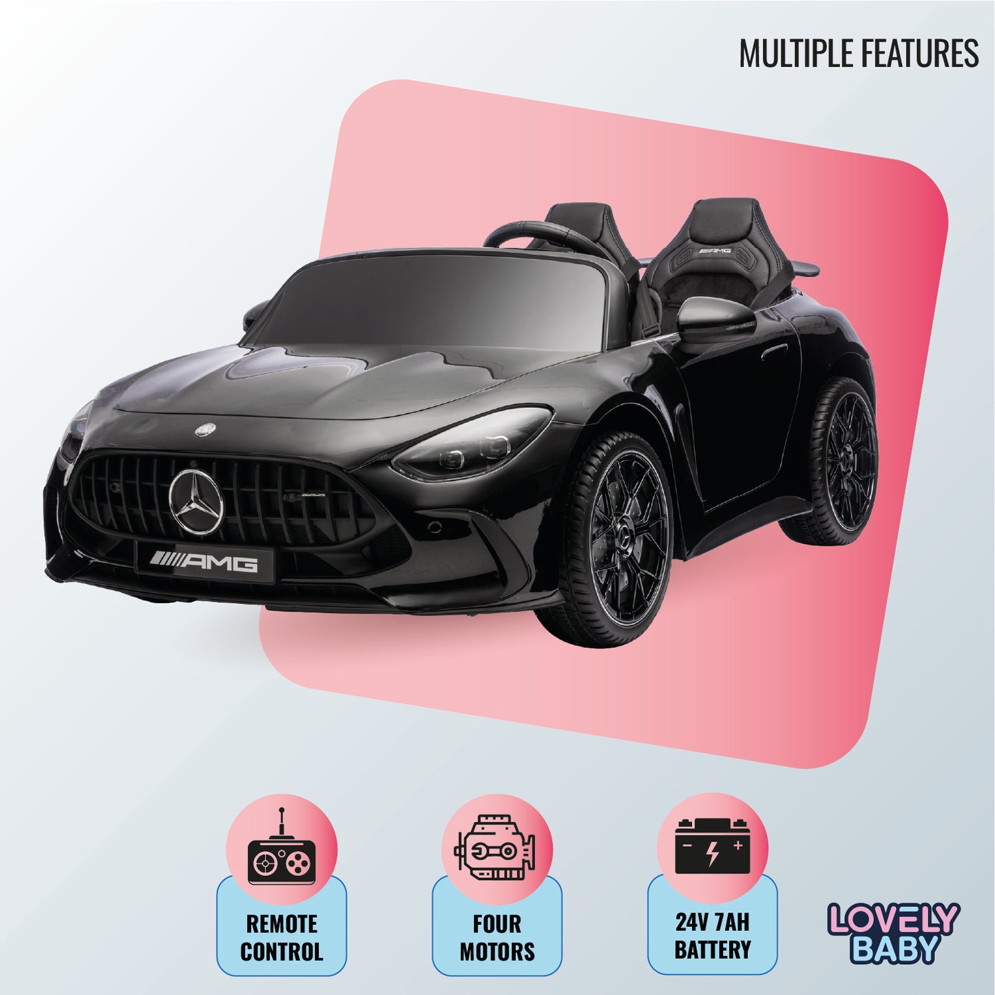 Mercedes - Benz Licensed Powered Riding Car - Black - Marah Kids