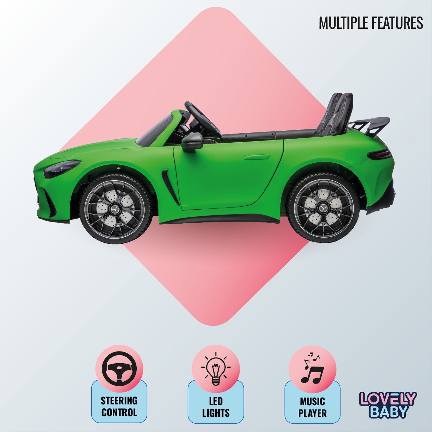 Mercedes - Benz Licensed Powered Riding Car - Green - Marah Kids