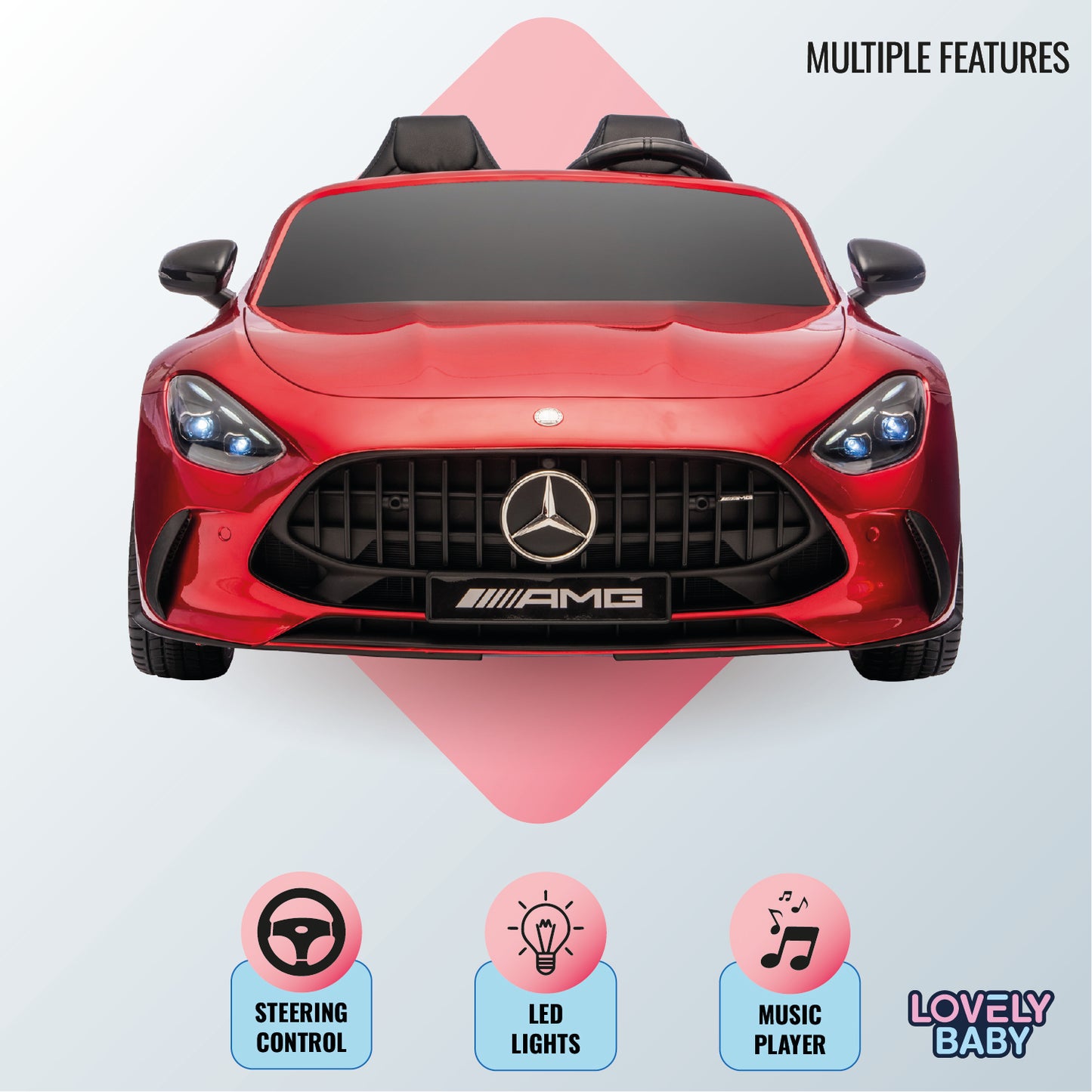 Mercedes - Benz Licensed Powered Riding Car - Red - Marah Kids