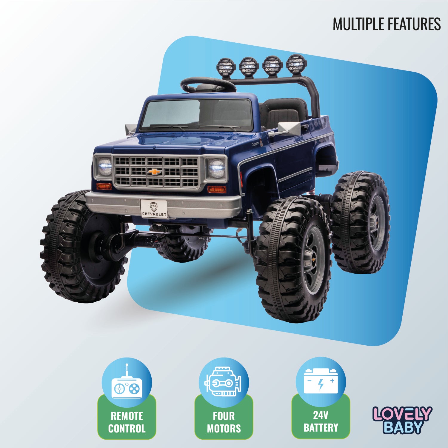 Chervolet Licensed Jeep for Kids - Blue - Marah Kids