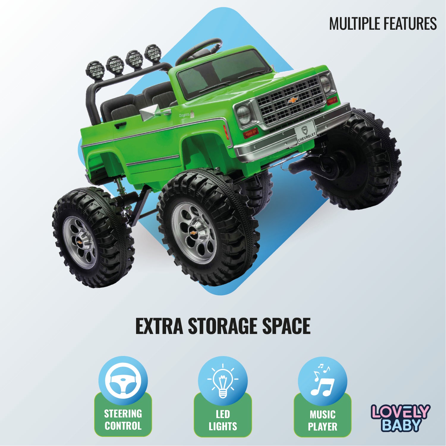 Chervolet Licensed Jeep for Kids - Green - Marah Kids