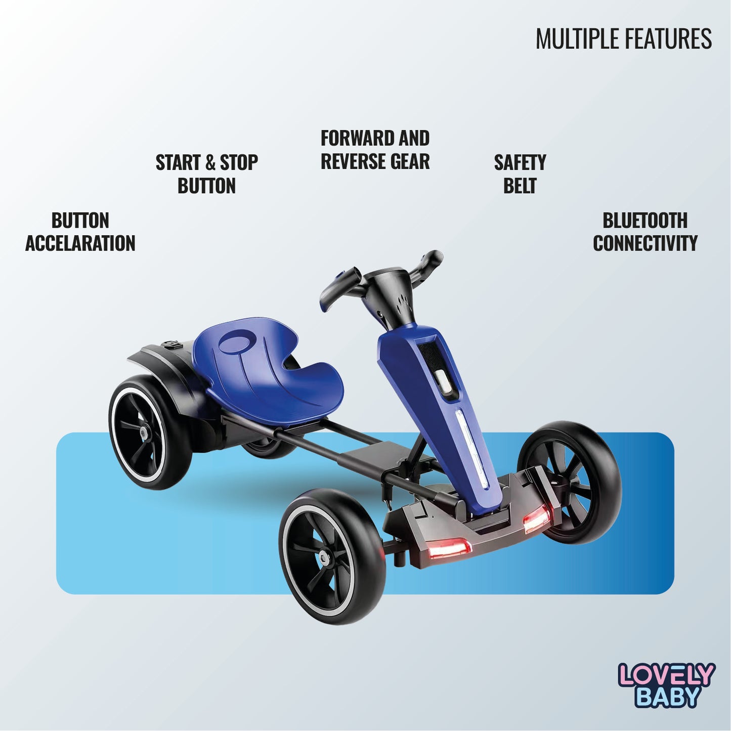 Lovely Baby Electric Go Kart for Kids - Blue - Marah Kids