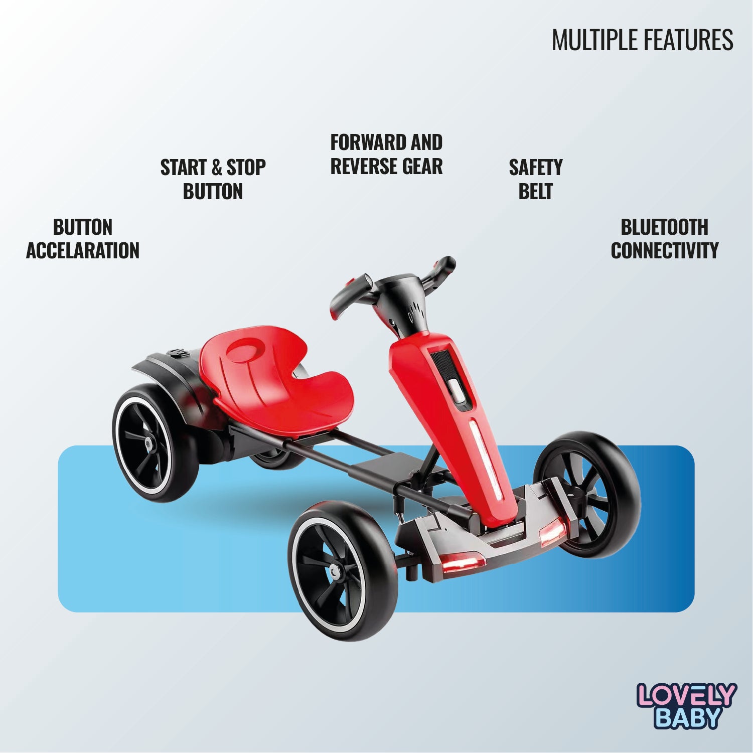 Lovely Baby LB - 2055E Electric Go Kart - Red - Marah Kids