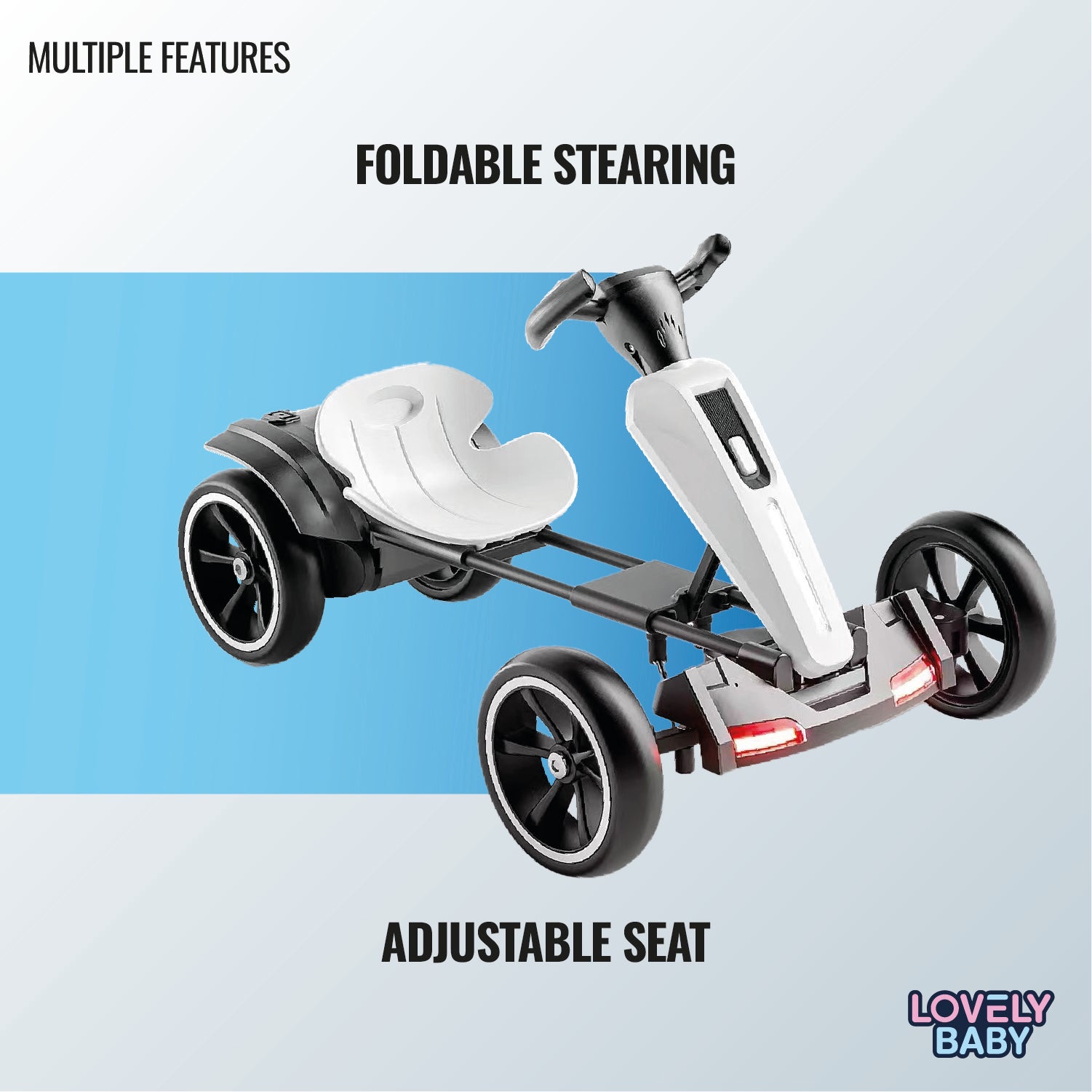 Lovely Baby LB - 2055E Electric Go Kart - White - Marah Kids