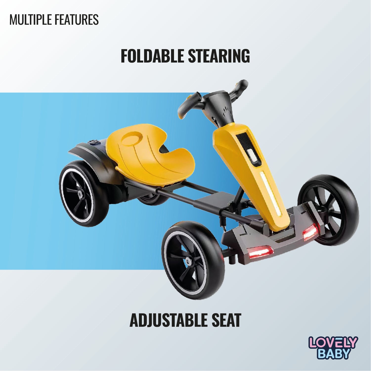 Lovely Baby LB - 2055E Electric Go Kart - Yellow - Marah Kids
