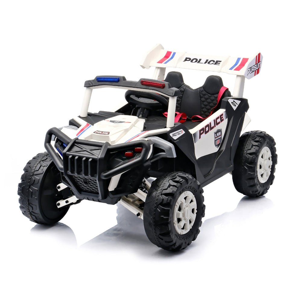 Lovely Baby Powered Riding Police Jeep - White - Marah Kids