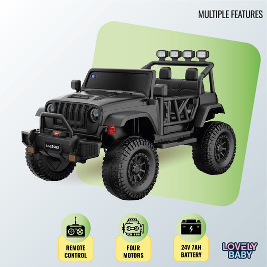 Lovely Baby Kids Powered Riding Jeep - Black - Marah Kids