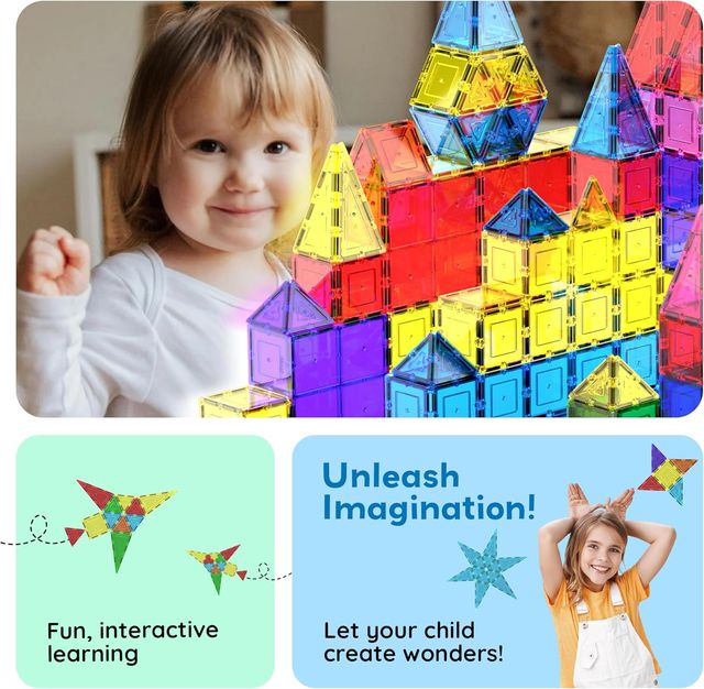 Picasso Magnetic Tiles Building Blocks 100 - pieces - Marah Kids