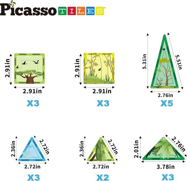 Picasso Magnetic Tiles Safari Set 26 - pieces - Marah Kids