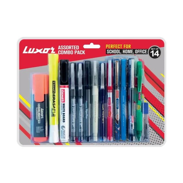 Luxor - Assorted Combo Set for Office & Student kit | Perfect for School, Home & Office | Ideal for Professionals & Students | Pack of 14 - Marah Kids