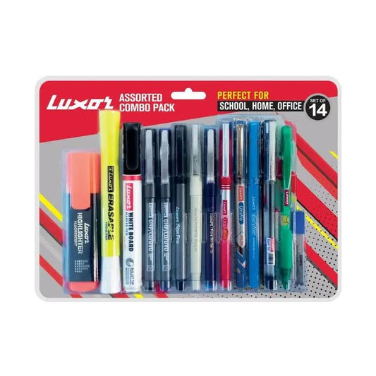 Luxor - Assorted Combo Set for Office & Student kit | Perfect for School, Home & Office | Ideal for Professionals & Students | Pack of 14 - Marah Kids