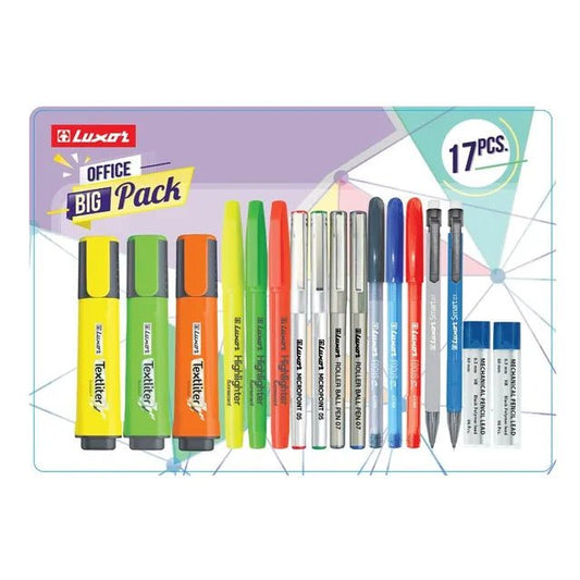 Luxor – Big Combo | Contains stationery set that includes a variety of writing and marking tools | Pack of 17 - Marah Kids