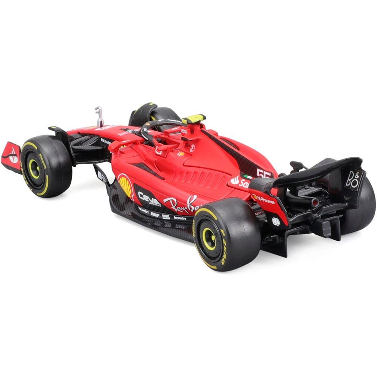 نموذج مصبوب لسيارة فيراري SF-23 رقم 16 من Bburago مقاس 1/43 مع خوذة لسيارة فورمولا 1 تشارلز ليكلير F1 (2023)