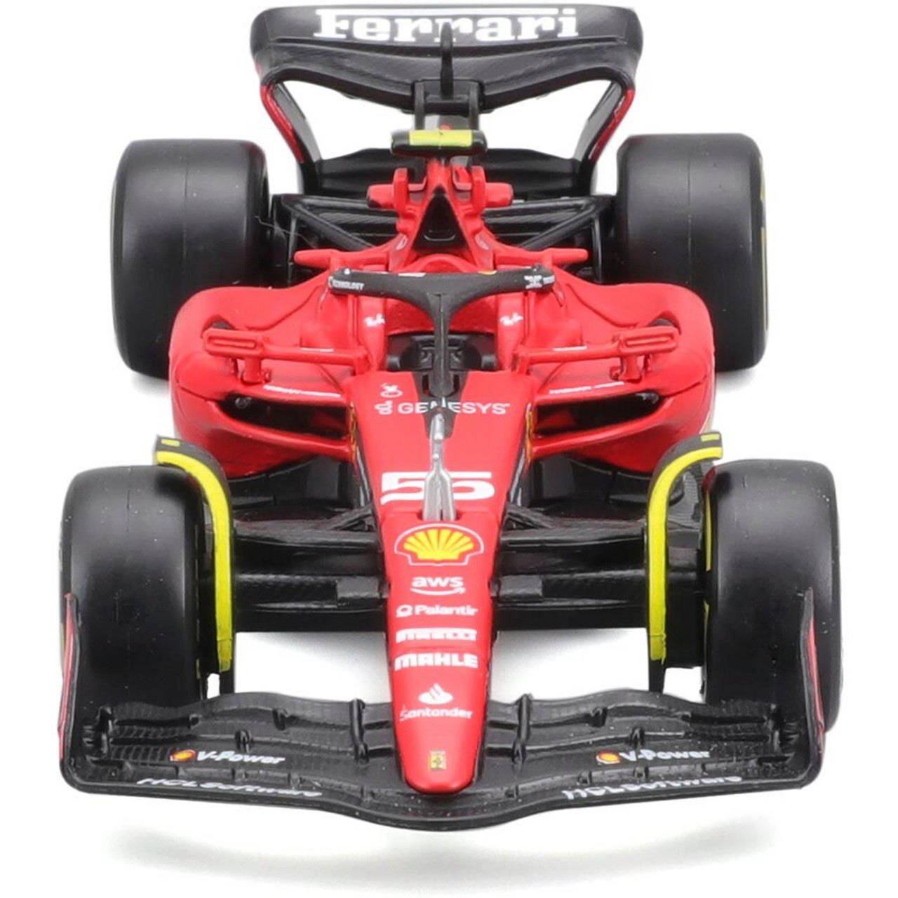 نموذج مصبوب لسيارة فيراري SF-23 رقم 16 من Bburago مقاس 1/43 مع خوذة لسيارة فورمولا 1 تشارلز ليكلير F1 (2023)