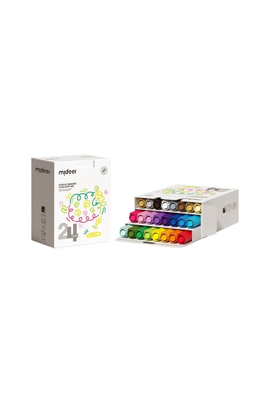 Acrylic Markers Ultra Soft - 24 Colors - Marah Kids