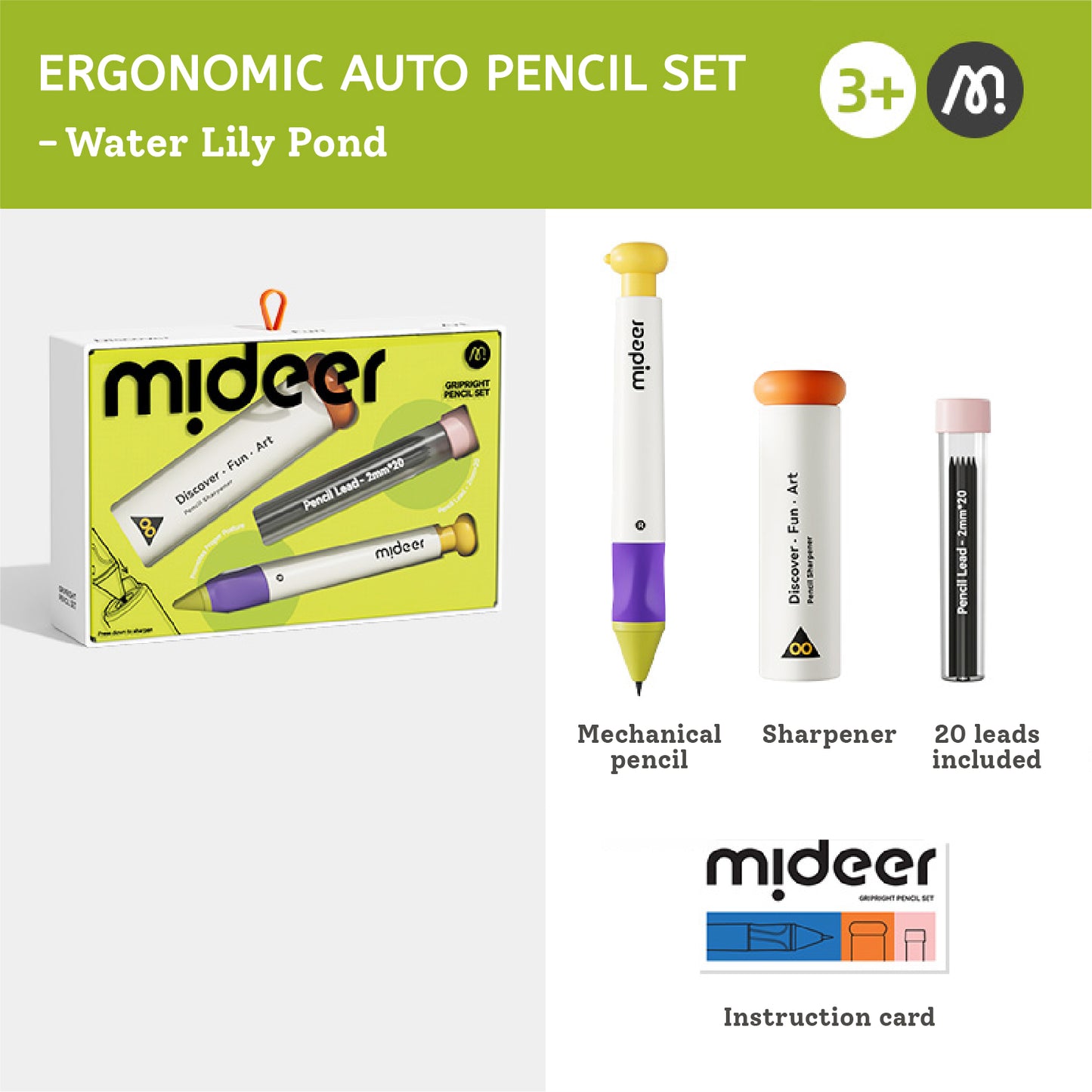 Mideer - GripRight Pencil Set - Water Lily Pond