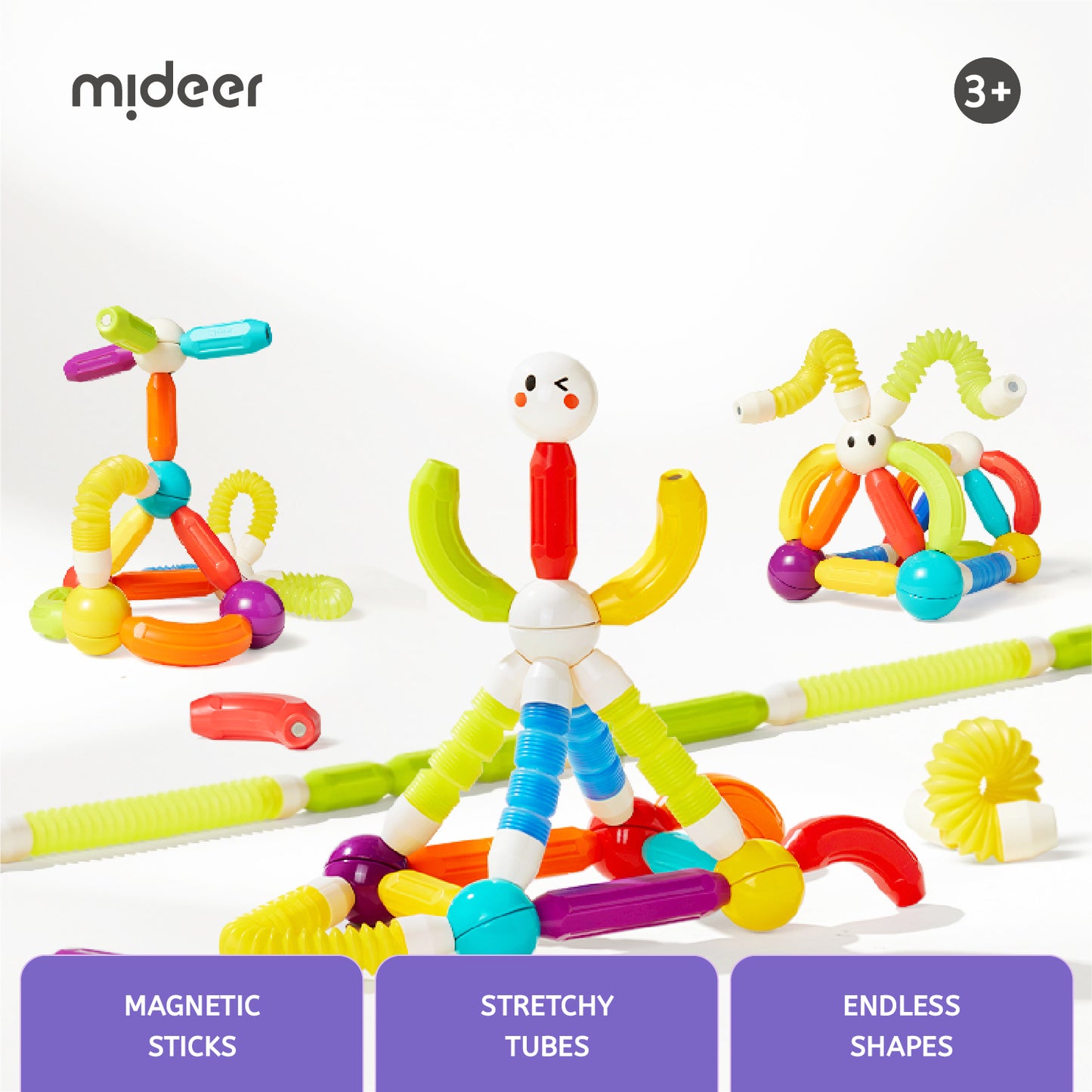 Mideer - Rainbow Magnetic Sticks - 26 Pieces