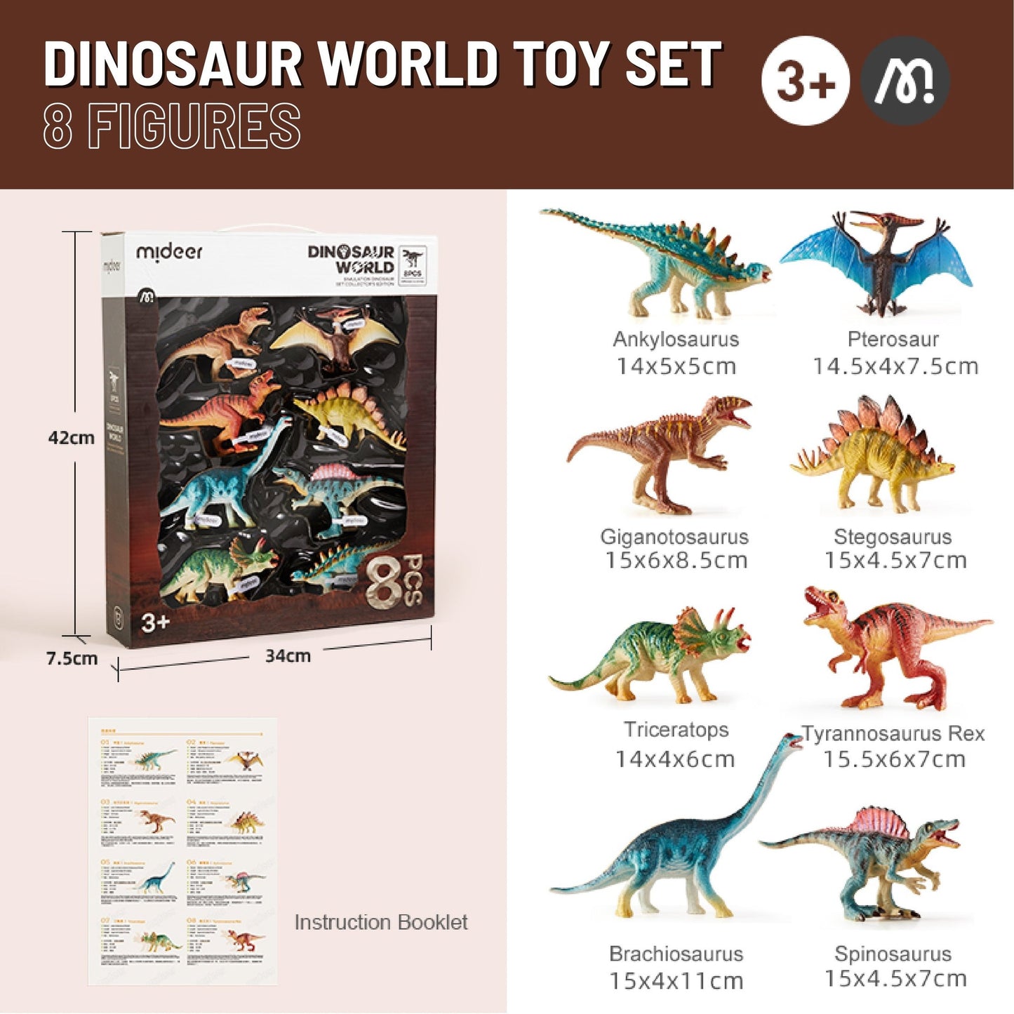 Dinosaur World - 8 Action Figures