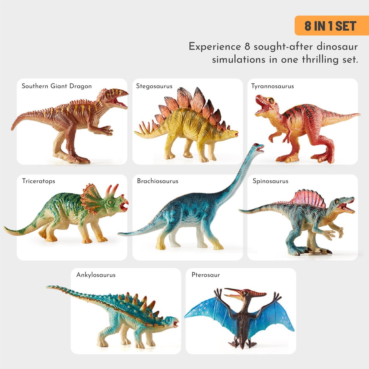 Dinosaur World - 8 Action Figures