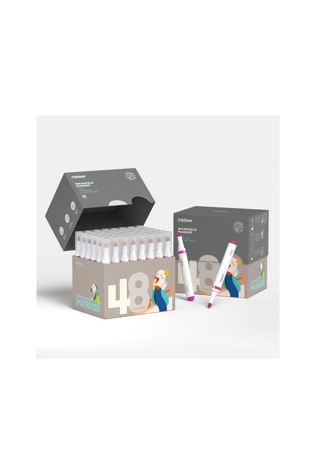 Washable Markers - 48 Colors - Marah Kids
