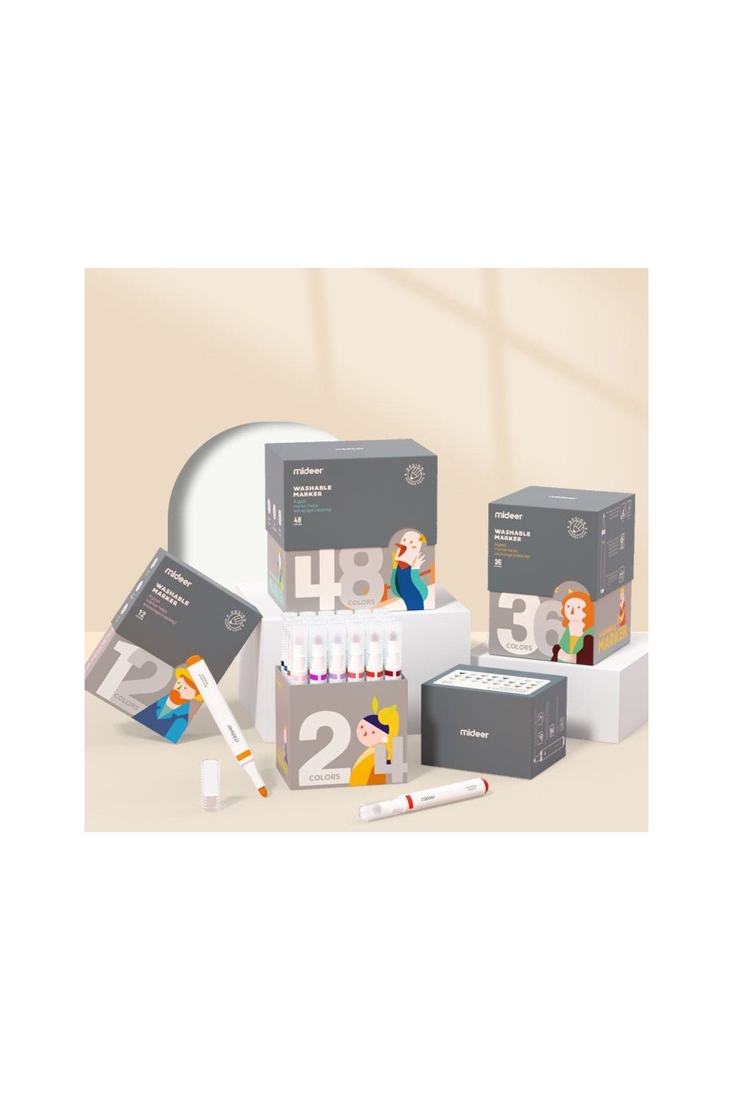 Washable Markers - 48 Colors - Marah Kids