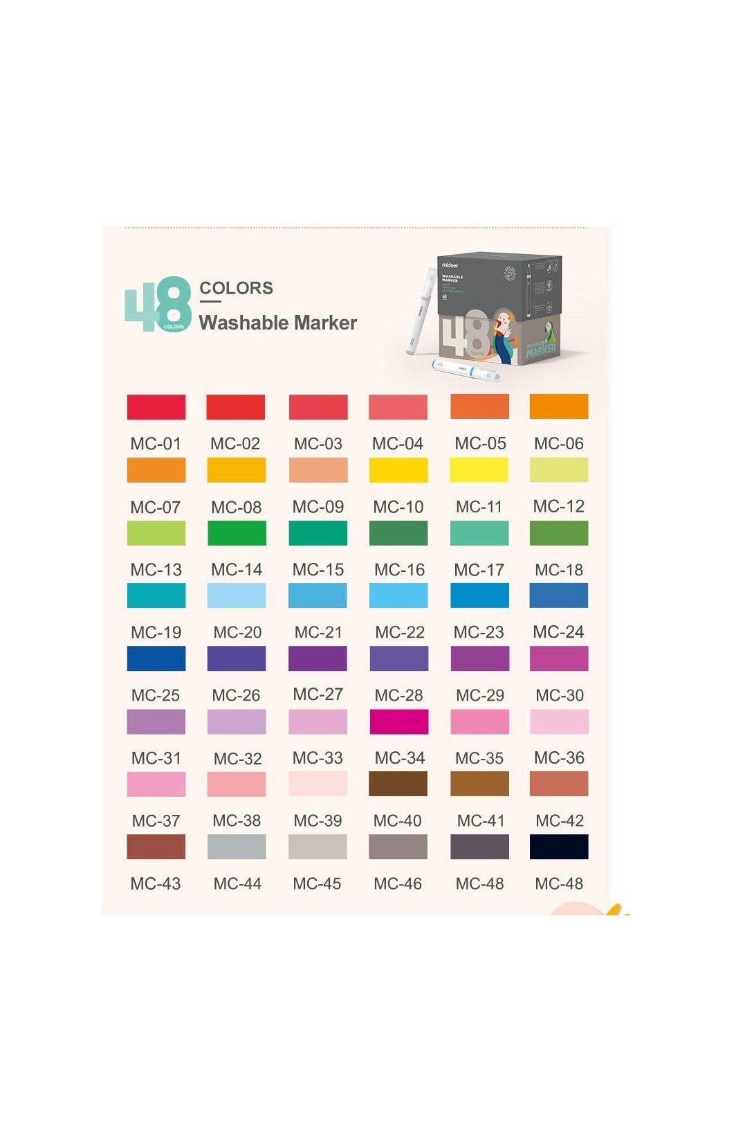 Washable Markers - 48 Colors - Marah Kids