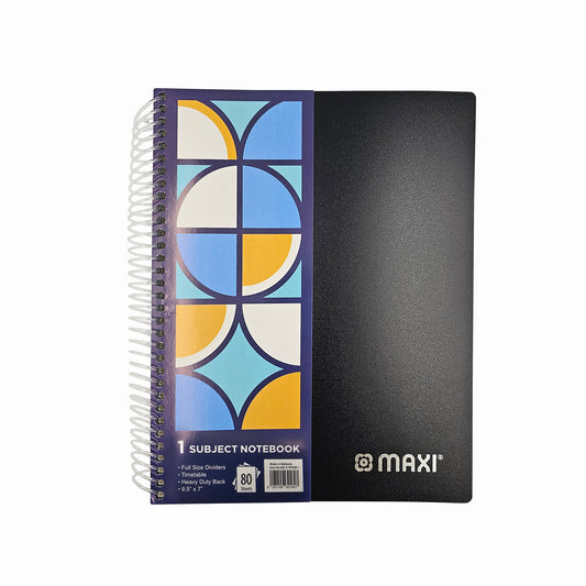 MAXI SPIRAL PP 1 SUBJECT NOTEBOOK 11"X8.5" 80SH