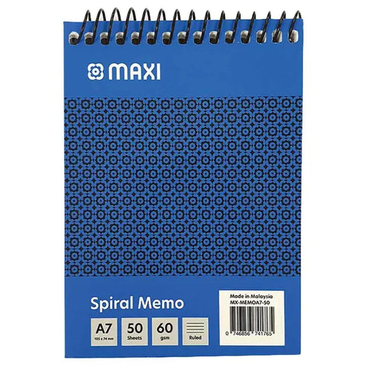 MAXI TOP SPIRAL MEMO PAD A7 50 SHEETS