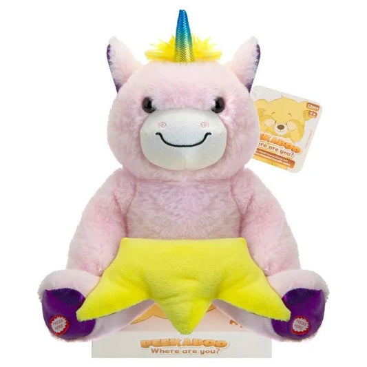 Mini Melody Peekaboo Talking Singing Moving Soft Plush Kids Learning Toys Unicorn | 12m+, Pink | a combination of entertainment, interaction, and educational engaging toys for young children. - Marah Kids